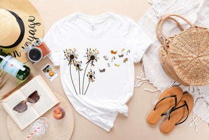 Cats Flower Fly Dandelion Shirt, Cute Cat Lover T-Shirt, Cat Lover Gift, Funny Cat Shirt, Summer Shirt, Cool Cat, Cat Shirt, Cat Lover Gift