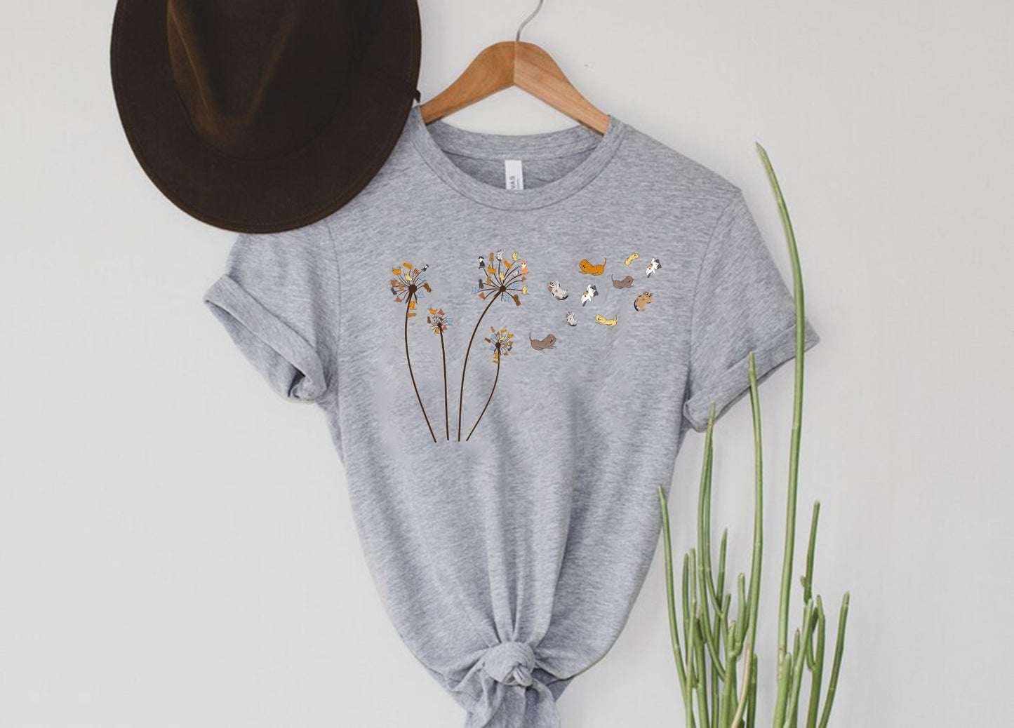 Cats Flower Fly Dandelion Shirt, Cute Cat Lover T-Shirt, Cat Lover Gift, Funny Cat Shirt, Summer Shirt, Cool Cat, Cat Shirt, Cat Lover Gift
