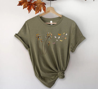 Cats Flower Fly Dandelion Shirt, Cute Cat Lover T-Shirt, Cat Lover Gift, Funny Cat Shirt, Summer Shirt, Cool Cat, Cat Shirt, Cat Lover Gift
