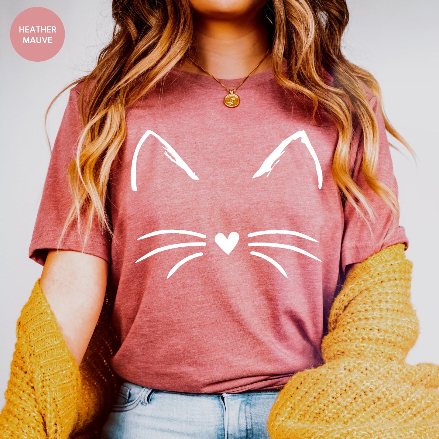 Cat Face Shirt for Women, Cat T Shirt for Her, Gift for Cat Lover for Birthday, Cat Mom TShirt from Daughter, Christmas Gift for Cat Owner
