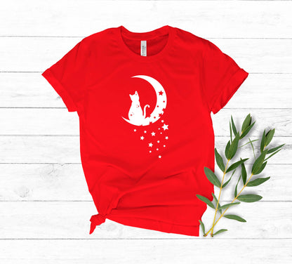 Floral Moon Cat Shirt, Cat Mom Shirt, Cat Shirts, Cat Lover Shirt, Cat Shirt Gift, Cute Cat Shirt, Kitten Shirts, Kitty Shirts for Women