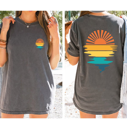 Retro Sun Shine On My Mind Shirt, Comfort Color Oversized Tshirt, Beach Shirt, Lounge Comfort Shirt, Weekend Lake Shirt, Funny Graphic Shir