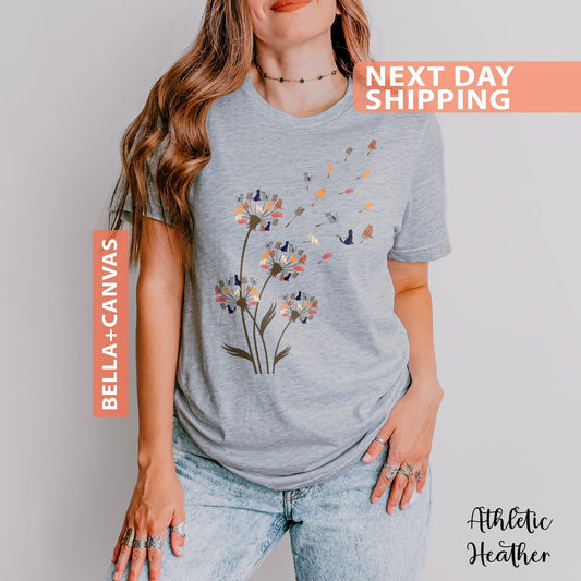 Cats Flower Fly Dandelion Shirt, Funny Cat Shirt, Cat Lover Gift, Summer Shirt,  Cute Cat Lover T-Shirt, Cat Mom Shirt, Christmas Gift