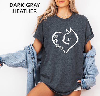 Cat Heart Shirt, Cat Shirt, Cats Shirt, Gift for Cat Mom, Cat Mom Shirt, Cat Shirts for Women, Cat Lover Shirt, Cat Owner Gift Idea
