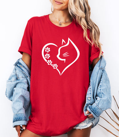 Cat Heart Shirt, Cat Shirt, Cats Shirt, Gift for Cat Mom, Cat Mom Shirt, Cat Shirts for Women, Cat Lover Shirt, Cat Owner Gift Idea