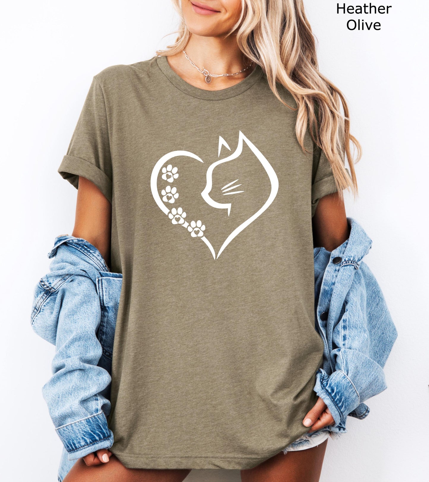Cat Heart Shirt, Cat Shirt, Cats Shirt, Gift for Cat Mom, Cat Mom Shirt, Cat Shirts for Women, Cat Lover Shirt, Cat Owner Gift Idea