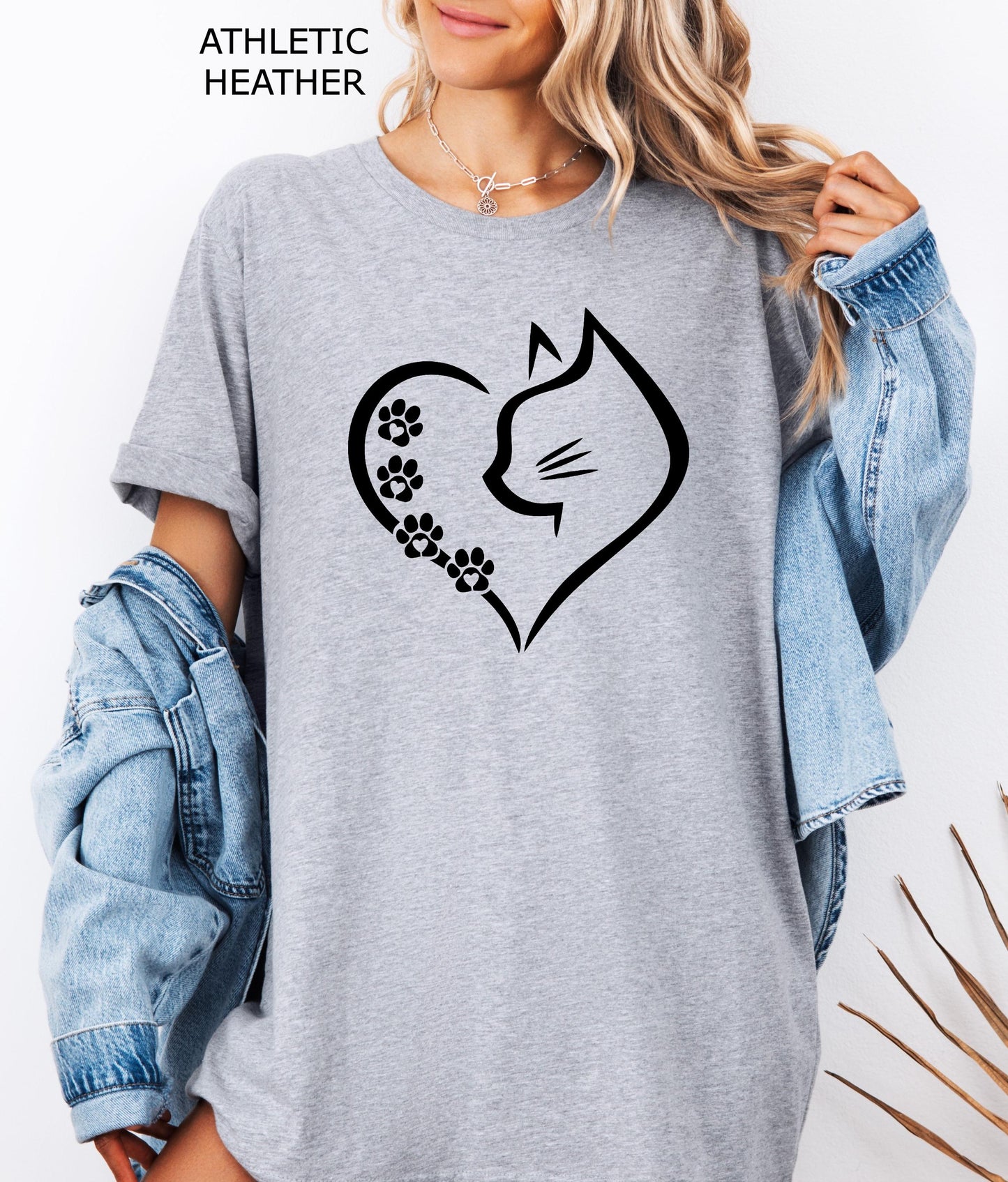 Cat Heart Shirt, Cat Shirt, Cats Shirt, Gift for Cat Mom, Cat Mom Shirt, Cat Shirts for Women, Cat Lover Shirt, Cat Owner Gift Idea