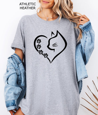 Cat Heart Shirt, Cat Shirt, Cats Shirt, Gift for Cat Mom, Cat Mom Shirt, Cat Shirts for Women, Cat Lover Shirt, Cat Owner Gift Idea