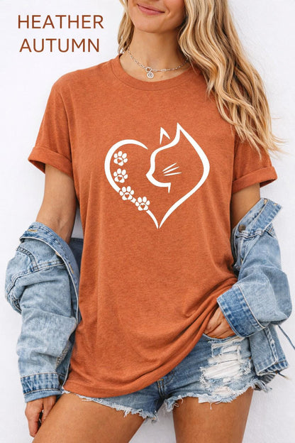 Cat Heart Shirt, Cat Shirt, Cats Shirt, Gift for Cat Mom, Cat Mom Shirt, Cat Shirts for Women, Cat Lover Shirt, Cat Owner Gift Idea