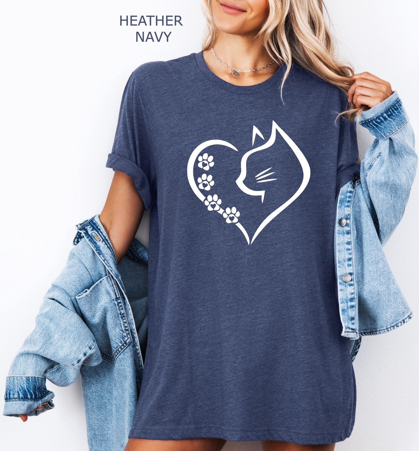 Cat Heart Shirt, Cat Shirt, Cats Shirt, Gift for Cat Mom, Cat Mom Shirt, Cat Shirts for Women, Cat Lover Shirt, Cat Owner Gift Idea