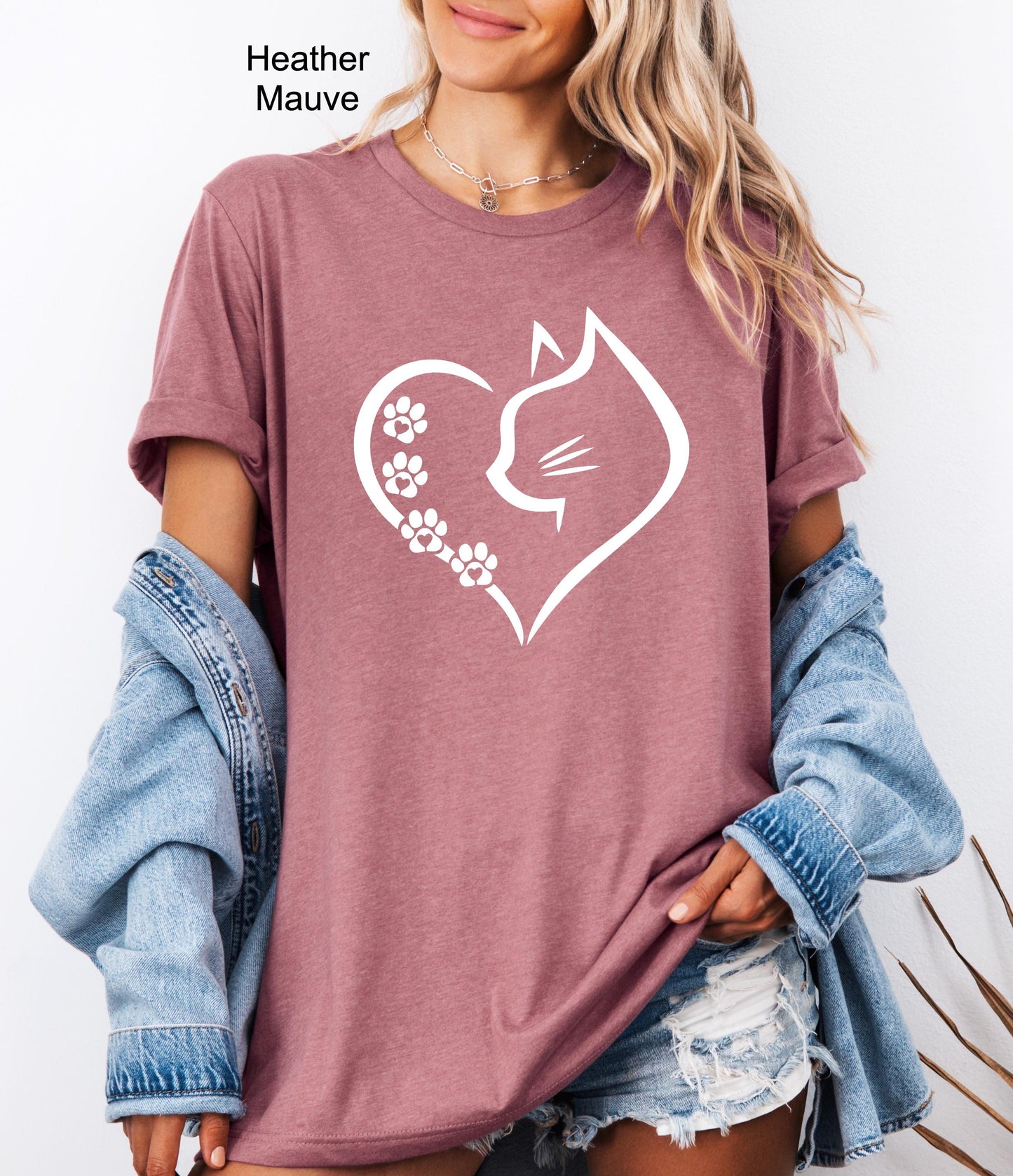 Cat Heart Shirt, Cat Shirt, Cats Shirt, Gift for Cat Mom, Cat Mom Shirt, Cat Shirts for Women, Cat Lover Shirt, Cat Owner Gift Idea