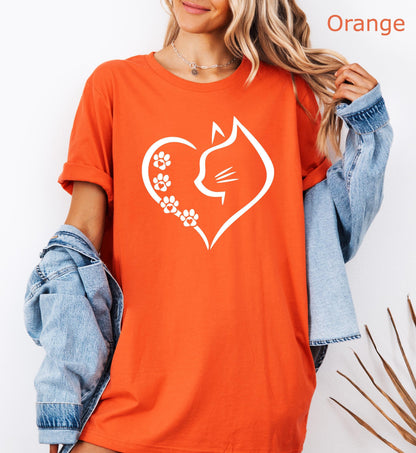 Cat Heart Shirt, Cat Shirt, Cats Shirt, Gift for Cat Mom, Cat Mom Shirt, Cat Shirts for Women, Cat Lover Shirt, Cat Owner Gift Idea