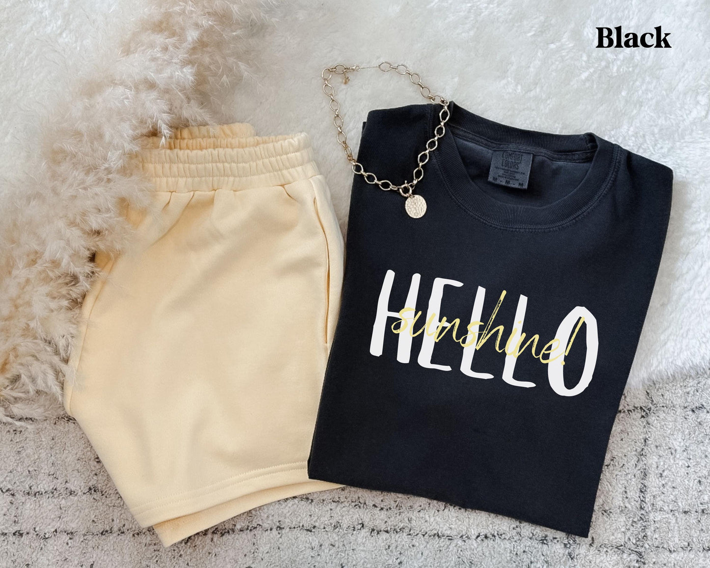 Hello Sunshine Shirt, Summer Comfort Colors Shirt, Sunshine Tshirt, Beach Vacation Tees, Spring Outfits Women, Summer Cotton Shirts, Sunny