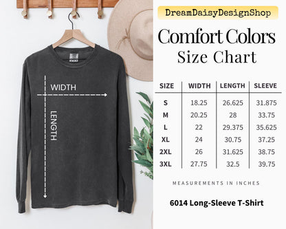 Comfort Colors Daisy Long Sleeve Shirt, Boho Floral Graphic Retro Aesthetic Flowers Long Shirt, Trendy Spring Long Sleeve Shirt for Women