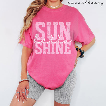 Comfort Colors, Sunshine Women Tee, Beach Life Gift for Her, Summer Trendy Shirt, Distressed Beach Mom Gifts, Lake Pool River Birthday Gifts